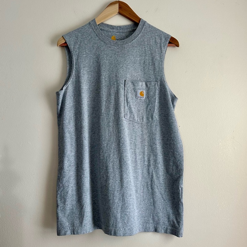 Carhartt • Dearborn Relaxed Fit Sleeveless T-Shirt in Heather Gray